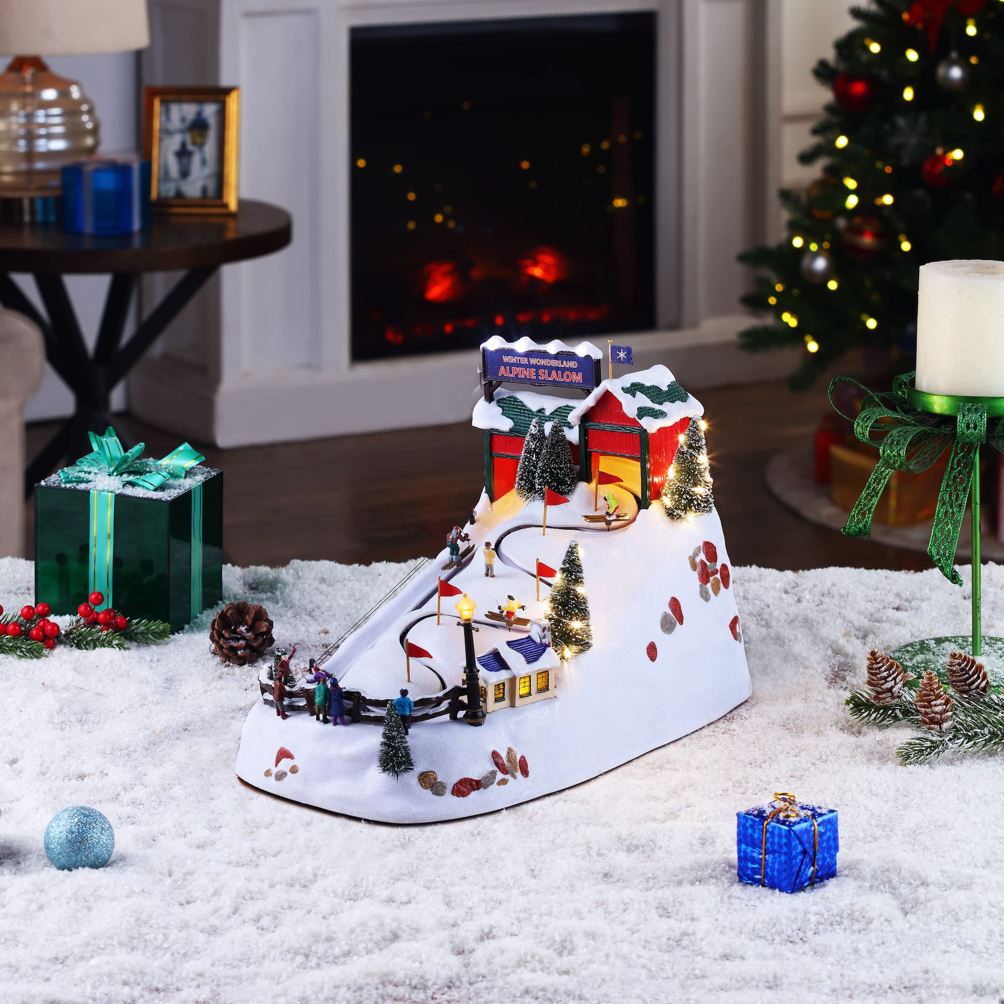15" Lighted Winter Wonderland Alpine Slalom